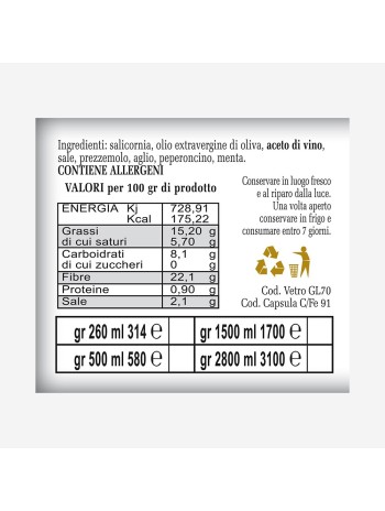 Salicornia in Olio Extravergine di Oliva 500g - Croccante Delizia