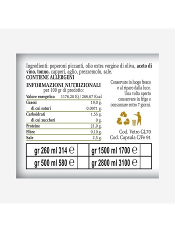 POPONI in Olio Extravergine di Oliva 314 ml - Delizia Artigianale Pugliese