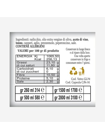 Involtini di Radicchio in Olio Extravergine di Oliva - Un Tripudio di Colori e Sapori 314 ML